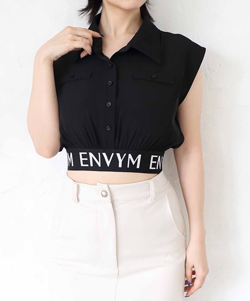 ENVYM(アンビー)の「ENVYMロゴノースリシャツ(シャツ/ブラウス・レディース・ホワイト/ブラック・FREE)」の19枚目の写真