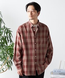 SHIPS any | SHIPS any: オーバーサイズ レギュラーカラー チェック／ストライプ 長袖 シャツ◇(シャツ/ブラウス)