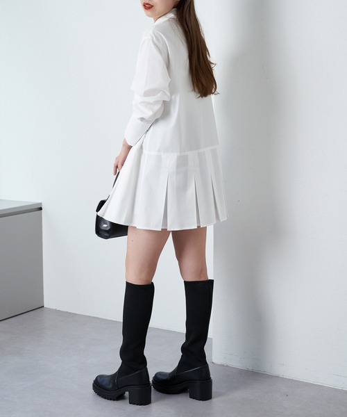 Chico（チコ）の「ネクタイデザインチュニックシャツ（シャツワンピース・レディース・ホワイト/ホワイト系その他2/グレー・FREE）」の10枚目の写真