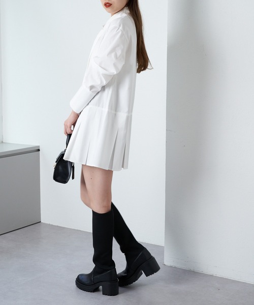 Chico（チコ）の「ネクタイデザインチュニックシャツ（シャツワンピース・レディース・ホワイト/ホワイト系その他2/グレー・FREE）」の11枚目の写真