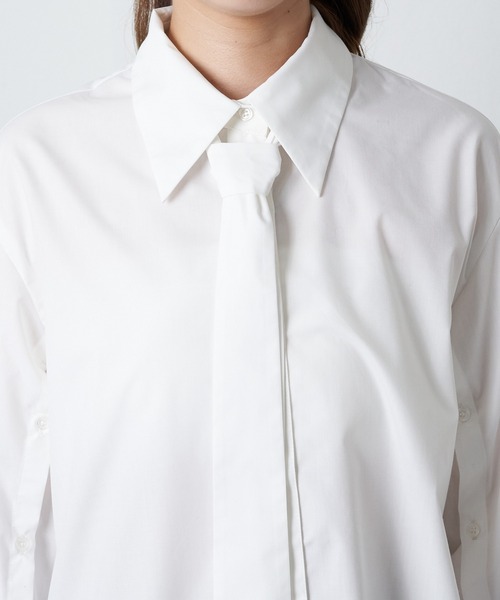 Chico（チコ）の「ネクタイデザインチュニックシャツ（シャツワンピース・レディース・ホワイト/ホワイト系その他2/グレー・FREE）」の15枚目の写真