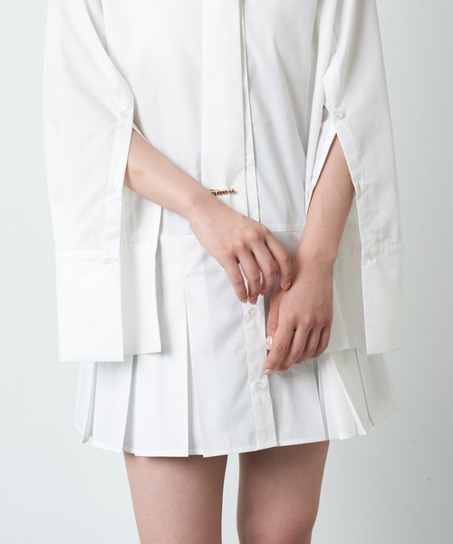 Chico（チコ）の「ネクタイデザインチュニックシャツ（シャツワンピース・レディース・ホワイト/ホワイト系その他2/グレー・FREE）」の19枚目の写真