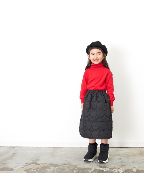 MAKE YOUR DAY（メイクユアデイ）の「ドットキルトスカート■80～140cm（スカート・キッズ・カーキ/ブラック・90/80/120/140/130/110/100）」の5枚目の写真