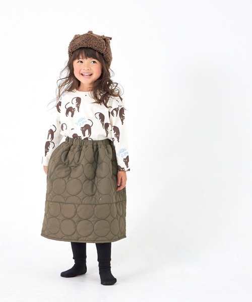 MAKE YOUR DAY（メイクユアデイ）の「ドットキルトスカート■80～140cm（スカート・キッズ・カーキ/ブラック・90/80/120/140/130/110/100）」の6枚目の写真