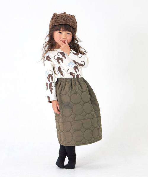 MAKE YOUR DAY（メイクユアデイ）の「ドットキルトスカート■80～140cm（スカート・キッズ・カーキ/ブラック・90/80/120/140/130/110/100）」の7枚目の写真