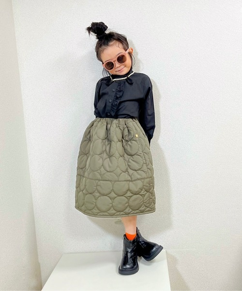 MAKE YOUR DAY（メイクユアデイ）の「ドットキルトスカート■80～140cm（スカート・キッズ・カーキ/ブラック・90/80/120/140/130/110/100）」の21枚目の写真