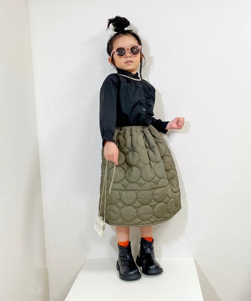 MAKE YOUR DAY（メイクユアデイ）の「ドットキルトスカート■80～140cm（スカート・キッズ・カーキ/ブラック・90/80/120/140/130/110/100）」の22枚目の写真