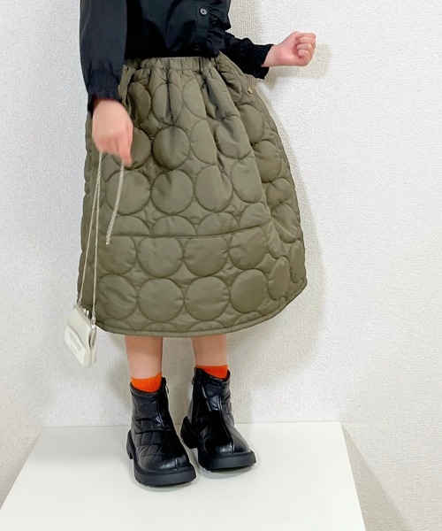MAKE YOUR DAY（メイクユアデイ）の「ドットキルトスカート■80～140cm（スカート・キッズ・カーキ/ブラック・90/80/120/140/130/110/100）」の20枚目の写真