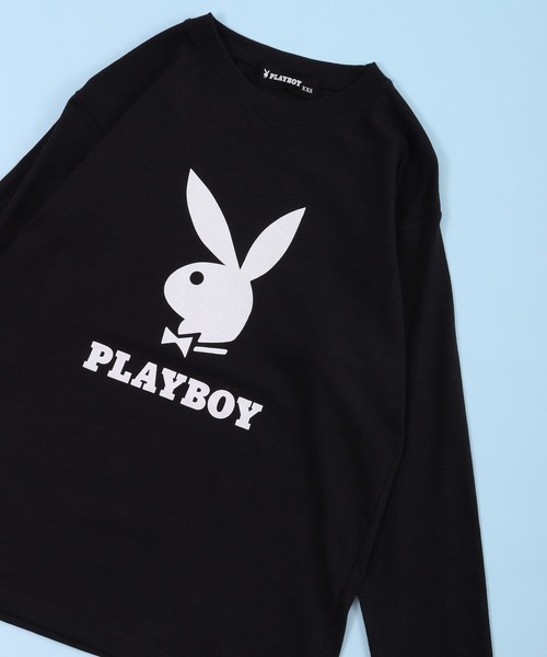 PLAYBOY（プレイボーイ）の「PLAYBOYプリントロンT KIDS（Tシャツ/カットソー・キッズ・グレー系/杢グレー/チャコールグレー/ブラック/ホワイト系/ホワイト系1/カーキ/ブラック系1/ベージュ系/グリーン系/グリーン/ホワイト/チャコール/ブラック系/ベージュ/ダークグレー/モカ/ラベンダー・XS/S/XXS）」の6枚目の写真