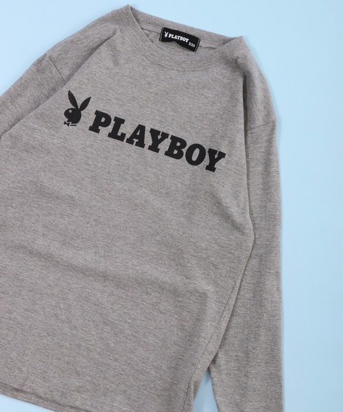 PLAYBOY（プレイボーイ）の「PLAYBOYプリントロンT KIDS（Tシャツ/カットソー・キッズ・グレー系/杢グレー/チャコールグレー/ブラック/ホワイト系/ホワイト系1/カーキ/ブラック系1/ベージュ系/グリーン系/グリーン/ホワイト/チャコール/ブラック系/ベージュ/ダークグレー/モカ/ラベンダー・XS/S/XXS）」の11枚目の写真