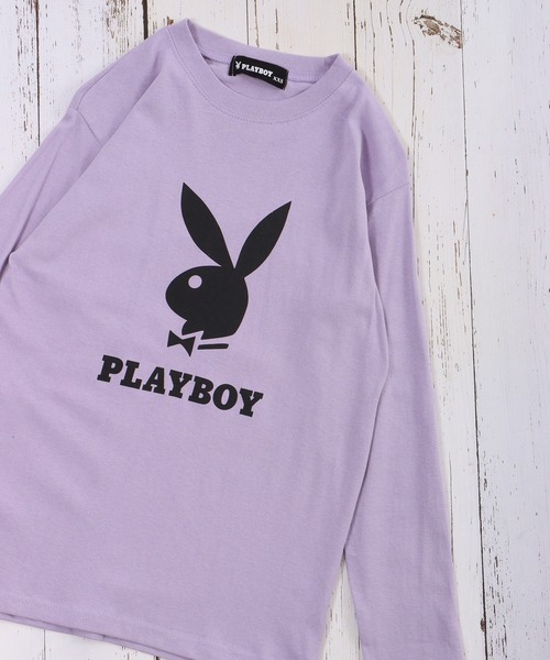 PLAYBOY（プレイボーイ）の「PLAYBOYプリントロンT KIDS（Tシャツ/カットソー・キッズ・グレー系/杢グレー/チャコールグレー/ブラック/ホワイト系/ホワイト系1/カーキ/ブラック系1/ベージュ系/グリーン系/グリーン/ホワイト/チャコール/ブラック系/ベージュ/ダークグレー/モカ/ラベンダー・XS/S/XXS）」の18枚目の写真