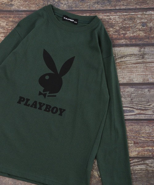 PLAYBOY（プレイボーイ）の「PLAYBOYプリントロンT KIDS（Tシャツ/カットソー・キッズ・グレー系/杢グレー/チャコールグレー/ブラック/ホワイト系/ホワイト系1/カーキ/ブラック系1/ベージュ系/グリーン系/グリーン/ホワイト/チャコール/ブラック系/ベージュ/ダークグレー/モカ/ラベンダー・XS/S/XXS）」の17枚目の写真