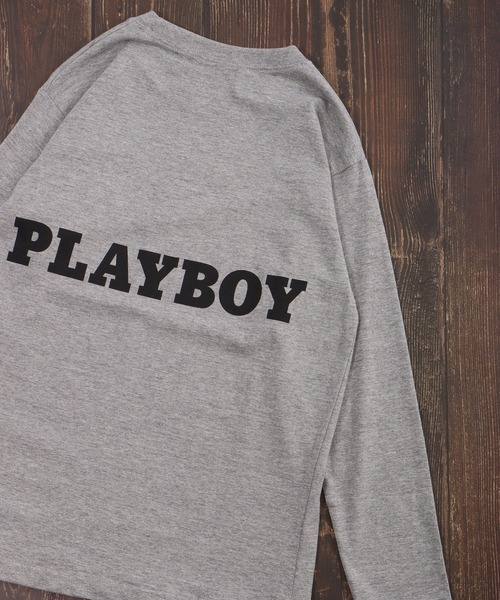 PLAYBOY（プレイボーイ）の「PLAYBOYプリントロンT KIDS（Tシャツ/カットソー・キッズ・グレー系/杢グレー/チャコールグレー/ブラック/ホワイト系/ホワイト系1/カーキ/ブラック系1/ベージュ系/グリーン系/グリーン/ホワイト/チャコール/ブラック系/ベージュ/ダークグレー/モカ/ラベンダー・XS/S/XXS）」の9枚目の写真