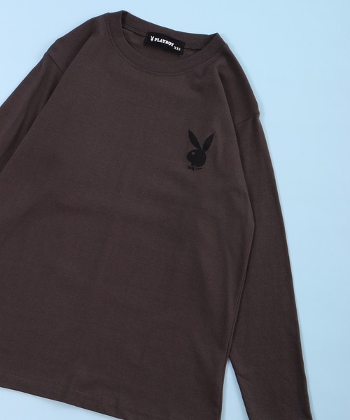 PLAYBOY（プレイボーイ）の「PLAYBOYプリントロンT KIDS（Tシャツ/カットソー・キッズ・グレー系/杢グレー/チャコールグレー/ブラック/ホワイト系/ホワイト系1/カーキ/ブラック系1/ベージュ系/グリーン系/グリーン/ホワイト/チャコール/ブラック系/ベージュ/ダークグレー/モカ/ラベンダー・XS/S/XXS）」の10枚目の写真
