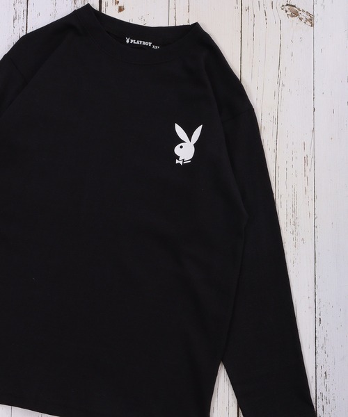 PLAYBOY（プレイボーイ）の「PLAYBOYプリントロンT KIDS（Tシャツ/カットソー・キッズ・グレー系/杢グレー/チャコールグレー/ブラック/ホワイト系/ホワイト系1/カーキ/ブラック系1/ベージュ系/グリーン系/グリーン/ホワイト/チャコール/ブラック系/ベージュ/ダークグレー/モカ/ラベンダー・XS/S/XXS）」の4枚目の写真