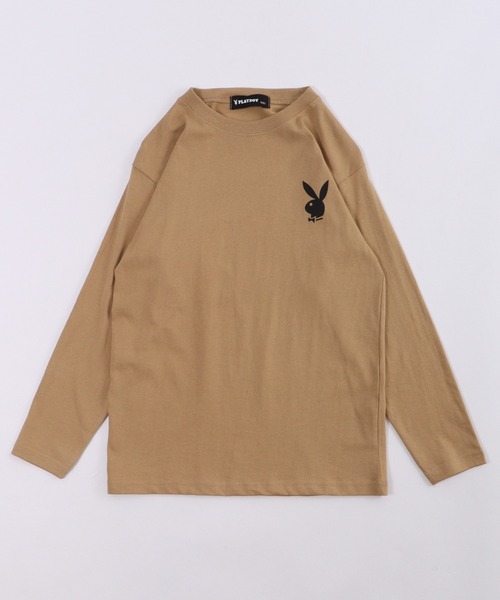 PLAYBOY（プレイボーイ）の「PLAYBOYプリントロンT KIDS（Tシャツ/カットソー・キッズ・グレー系/杢グレー/チャコールグレー/ブラック/ホワイト系/ホワイト系1/カーキ/ブラック系1/ベージュ系/グリーン系/グリーン/ホワイト/チャコール/ブラック系/ベージュ/ダークグレー/モカ/ラベンダー・XS/S/XXS）」の22枚目の写真