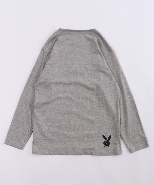 PLAYBOY（プレイボーイ）の「PLAYBOYプリントロンT KIDS（Tシャツ/カットソー・キッズ・グレー系/杢グレー/チャコールグレー/ブラック/ホワイト系/ホワイト系1/カーキ/ブラック系1/ベージュ系/グリーン系/グリーン/ホワイト/チャコール/ブラック系/ベージュ/ダークグレー/モカ/ラベンダー・XS/S/XXS）」の19枚目の写真