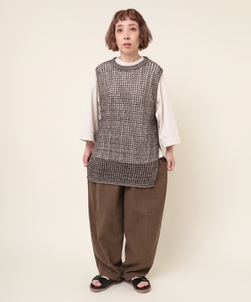 RNA-N（アールエヌエーエヌ）の「K2633 ループヤーンメッシュロングベスト（ベスト・レディース・ブラック/ベージュ/オフホワイト・MEDIUM）」の22枚目の写真