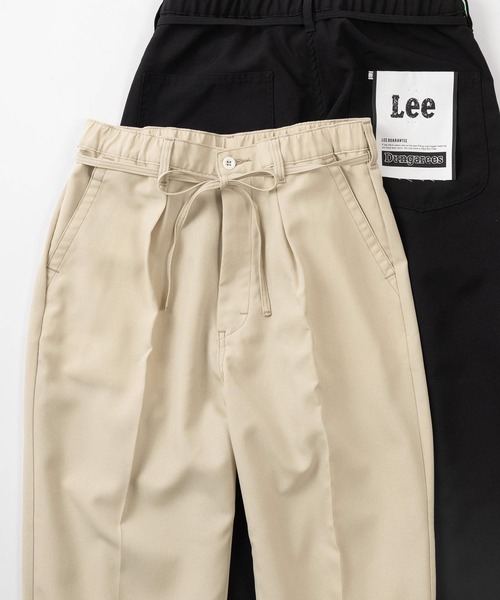 Lee(リー)の「【Lee/リー】ルーズシルエット ウエストベルト付き ワンタックトラウザーパンツ/カラーパンツ/イージーパンツ(スラックス・メンズ・グレー/ネイビー/ブラック/ミント/ライトベージュ/レモンイエロー・XS/S/M/XL/L)」の3枚目の写真