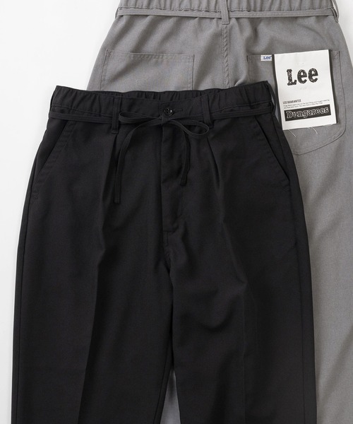 Lee(リー)の「【Lee/リー】ルーズシルエット ウエストベルト付き ワンタックトラウザーパンツ/カラーパンツ/イージーパンツ(スラックス・メンズ・グレー/ネイビー/ブラック/ミント/ライトベージュ/レモンイエロー・XS/S/M/XL/L)」の2枚目の写真