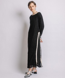 オープンワークニットワンピース