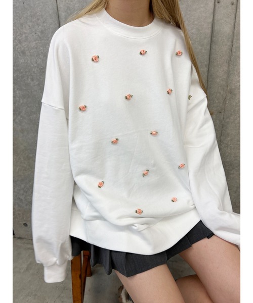 WC(ダブル シー)の「バラポイントビッグスウェット(スウェット・レディース・グレー/ブラック/ホワイト・FREE)」の1枚目の写真