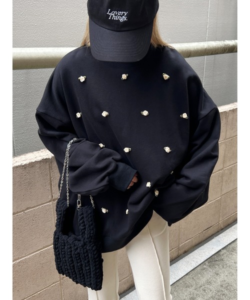 WC(ダブル シー)の「バラポイントビッグスウェット(スウェット・レディース・グレー/ブラック/ホワイト・FREE)」の2枚目の写真