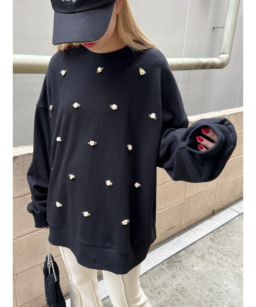 WC(ダブル シー)の「バラポイントビッグスウェット(スウェット・レディース・グレー/ブラック/ホワイト・FREE)」の11枚目の写真