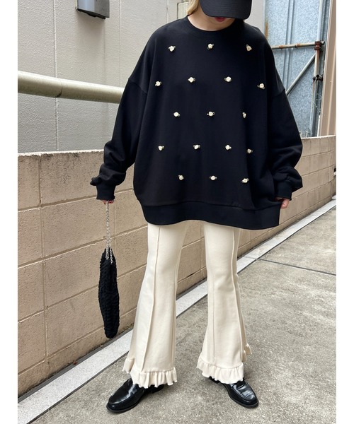 WC(ダブル シー)の「バラポイントビッグスウェット(スウェット・レディース・グレー/ブラック/ホワイト・FREE)」の12枚目の写真