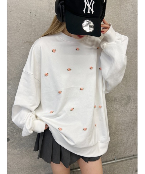 WC(ダブル シー)の「バラポイントビッグスウェット(スウェット・レディース・グレー/ブラック/ホワイト・FREE)」の4枚目の写真