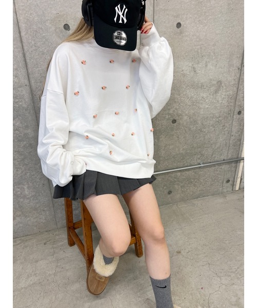 WC(ダブル シー)の「バラポイントビッグスウェット(スウェット・レディース・グレー/ブラック/ホワイト・FREE)」の6枚目の写真