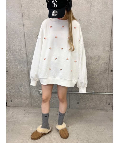 WC(ダブル シー)の「バラポイントビッグスウェット(スウェット・レディース・グレー/ブラック/ホワイト・FREE)」の9枚目の写真