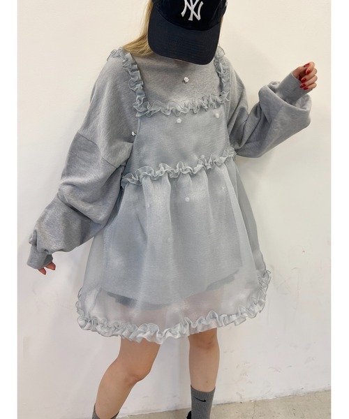 WC(ダブル シー)の「バラポイントビッグスウェット(スウェット・レディース・グレー/ブラック/ホワイト・FREE)」の17枚目の写真