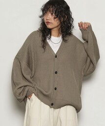 PUBLUX | PUBLUX/パブリュクス 両畦Vネックカーディガン/ニットカーディガン(限定展開)(カーディガン/ボレロ)