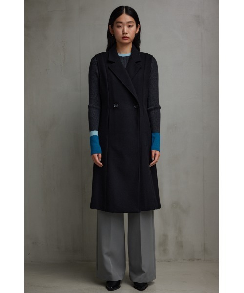 AZUL by moussy（アズールバイマウジー）の「ウールライクロングベスト（ベスト・レディース・グレー/ブラック・FREE）」の8枚目の写真