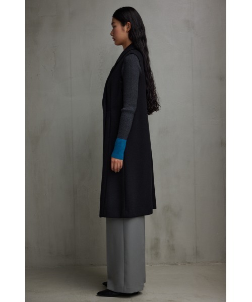 AZUL by moussy（アズールバイマウジー）の「ウールライクロングベスト（ベスト・レディース・グレー/ブラック・FREE）」の9枚目の写真