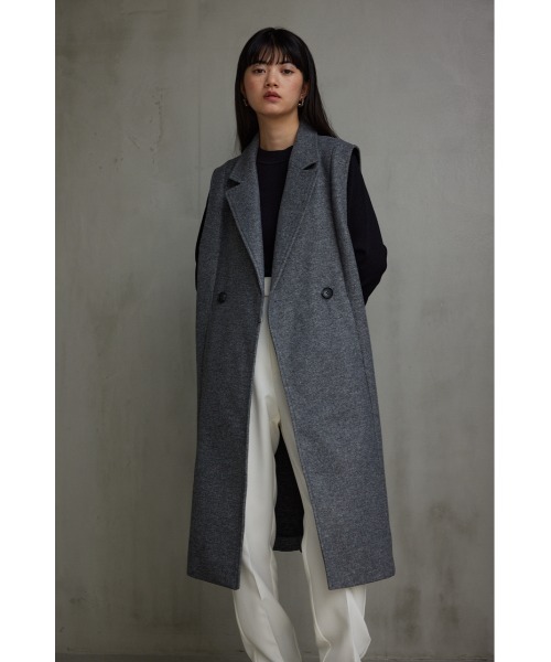 AZUL by moussy（アズールバイマウジー）の「ウールライクロングベスト（ベスト・レディース・グレー/ブラック・FREE）」の14枚目の写真