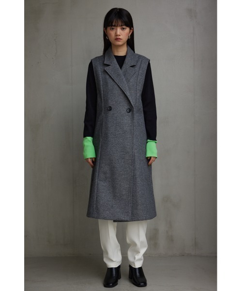 AZUL by moussy（アズールバイマウジー）の「ウールライクロングベスト（ベスト・レディース・グレー/ブラック・FREE）」の17枚目の写真
