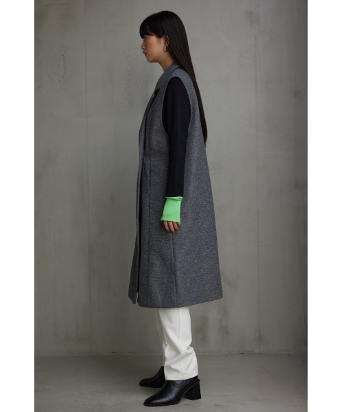 AZUL by moussy（アズールバイマウジー）の「ウールライクロングベスト（ベスト・レディース・グレー/ブラック・FREE）」の18枚目の写真