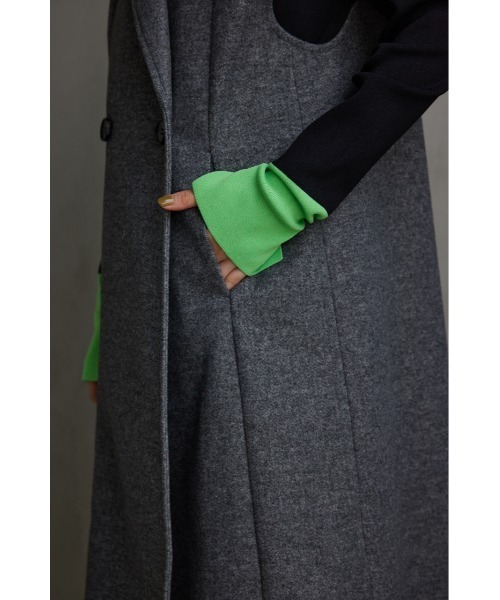 AZUL by moussy（アズールバイマウジー）の「ウールライクロングベスト（ベスト・レディース・グレー/ブラック・FREE）」の21枚目の写真