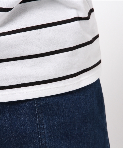 Chico（チコ）の「ボーダーラッフル袖TOPS（Tシャツ/カットソー・レディース・ネイビー/ブラック・FREE）」の3枚目の写真
