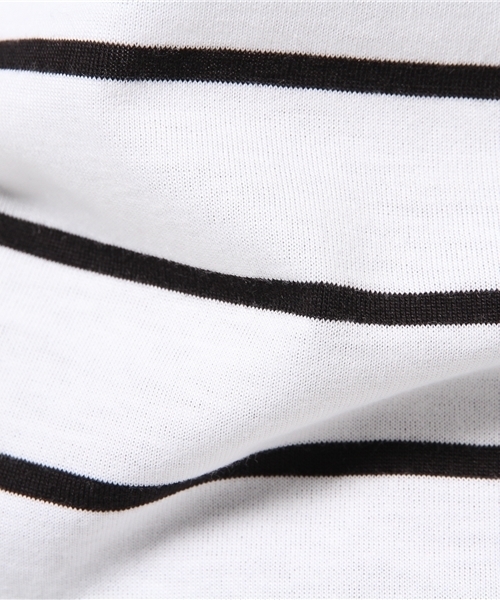 Chico（チコ）の「ボーダーラッフル袖TOPS（Tシャツ/カットソー・レディース・ネイビー/ブラック・FREE）」の4枚目の写真