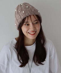 BLUEEAST | パール付きリブニット帽(ニットキャップ/ビーニー)