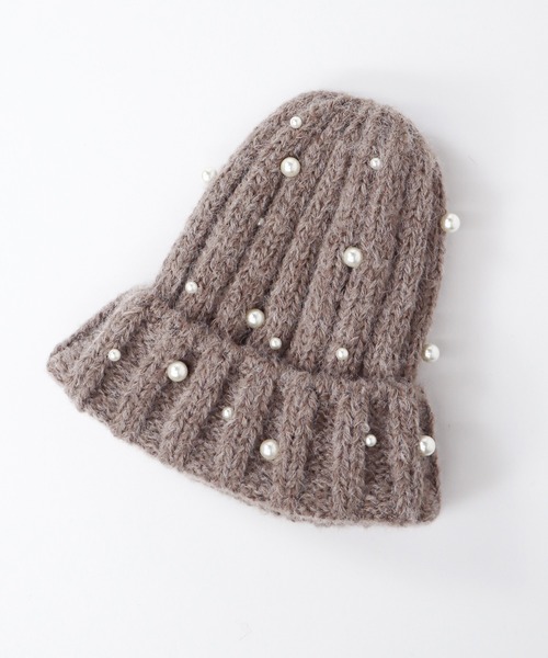 BLUEEAST(ブルーイースト)の「パール付きリブニット帽(ニットキャップ/ビーニー・レディース・モカ/グレー/ブラック/ホワイト・FREE)」の15枚目の写真