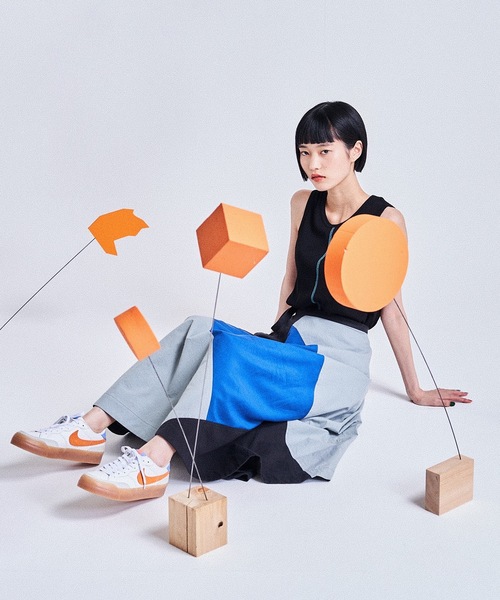 sneeuw(スニュウ)の「パッチワークスカート(スカート・レディース・ピンク/ブルー・ONE SIZE)」の2枚目の写真