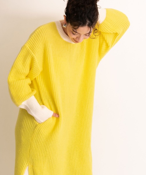bohmal(ボマール)の「バイカラーボリュームスリーブニットワンピース(ワンピース・レディース・ブラック/イエロー/グリーン・FREE)」の20枚目の写真
