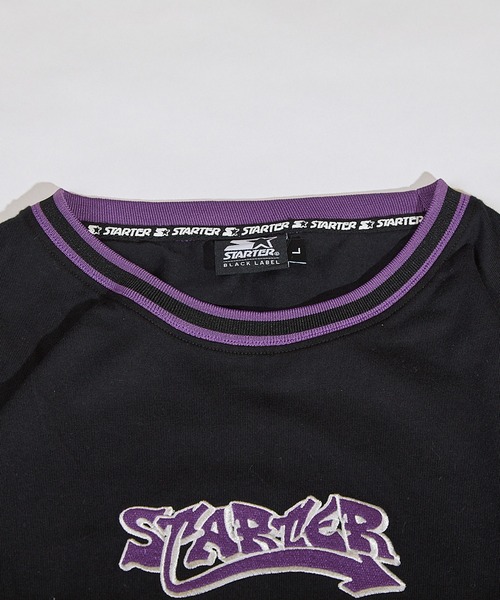 STARTER BLACK LABEL(スターターブラックレーベル)の「STARTER BLACK LABEL 衿リブライン サークルロゴ ロンT(Tシャツ/カットソー・メンズ・ブラック/ホワイト・M/L/XL)」の15枚目の写真