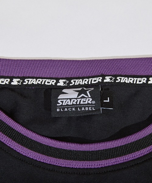 STARTER BLACK LABEL(スターターブラックレーベル)の「STARTER BLACK LABEL 衿リブライン サークルロゴ ロンT(Tシャツ/カットソー・メンズ・ブラック/ホワイト・M/L/XL)」の16枚目の写真