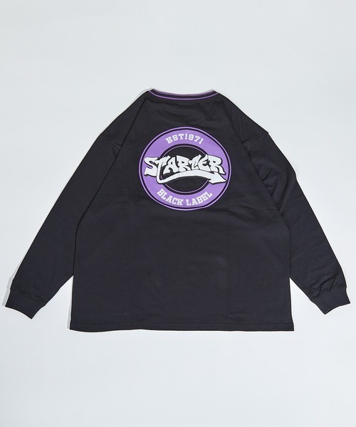 STARTER BLACK LABEL(スターターブラックレーベル)の「STARTER BLACK LABEL 衿リブライン サークルロゴ ロンT(Tシャツ/カットソー・メンズ・ブラック/ホワイト・M/L/XL)」の14枚目の写真