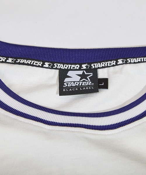 STARTER BLACK LABEL(スターターブラックレーベル)の「STARTER BLACK LABEL 衿リブライン サークルロゴ ロンT(Tシャツ/カットソー・メンズ・ブラック/ホワイト・M/L/XL)」の5枚目の写真